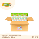Beach Hut Naturals Reef Safe SPF50 100ml Lotion Sunscreen Set of 6